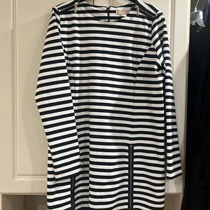 Michael Kors, striped dress, thick material with wonderful stretch. Navy  white.